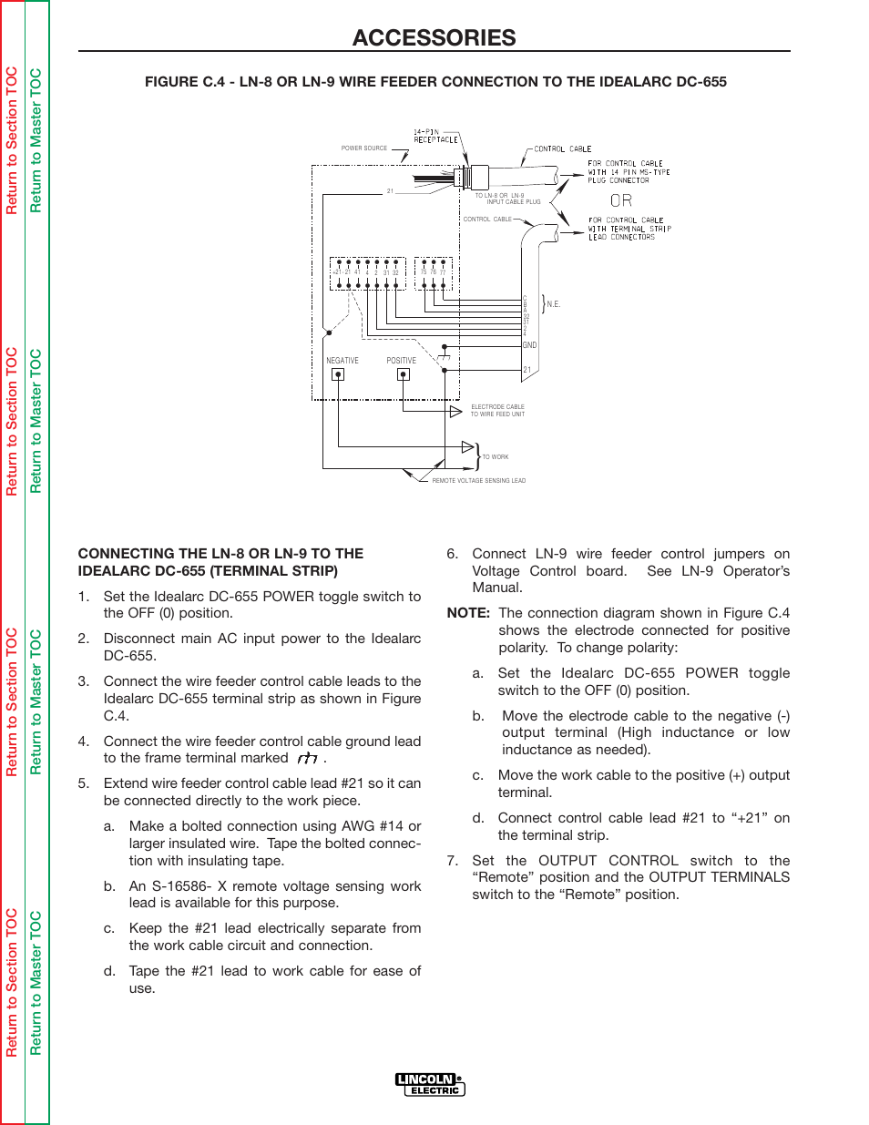 Accessories | Lincoln Electric IDEALARC DC-655 User Manual | Page 30 / 109