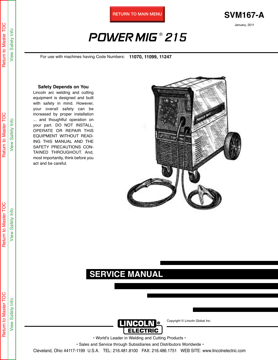 Lincoln Electric POWER MIG SVM167-A User Manual | 99 pages