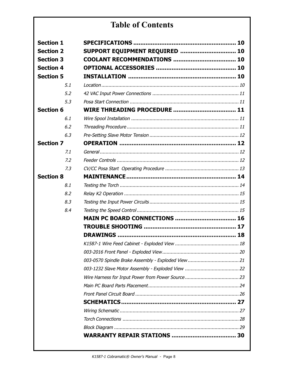 Lincoln Electric COBRAMATIC IM597 User Manual | Page 8 / 37