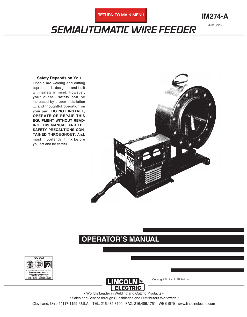 Lincoln Electric IM274-A User Manual | 140 pages