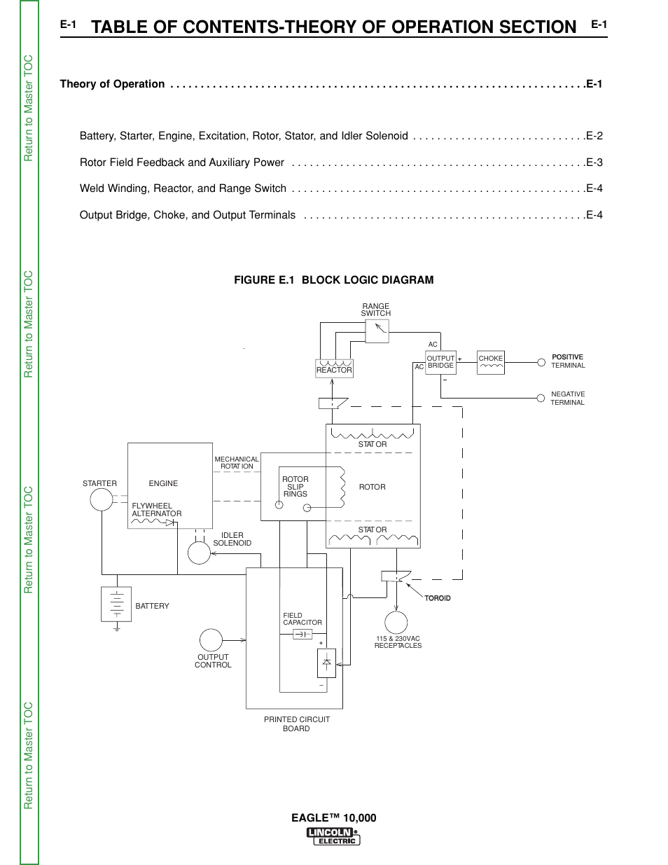 Section e - theory of operation | Lincoln Electric EAGLE SVM192-A User Manual | Page 33 / 94