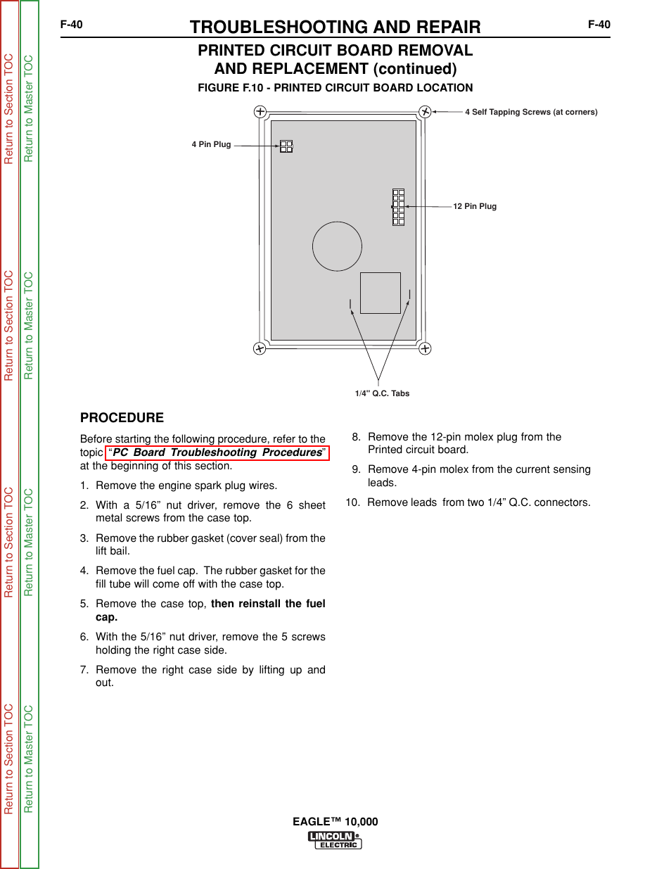 Troubleshooting and repair | Lincoln Electric EAGLE SVM192-A User Manual | Page 76 / 94