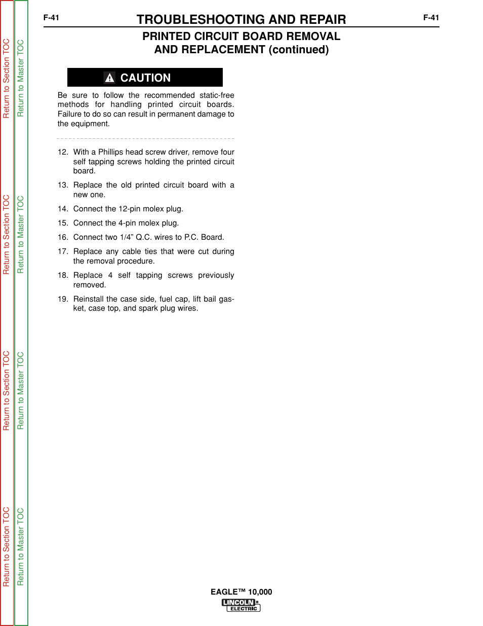 Troubleshooting and repair | Lincoln Electric EAGLE SVM192-A User Manual | Page 77 / 94