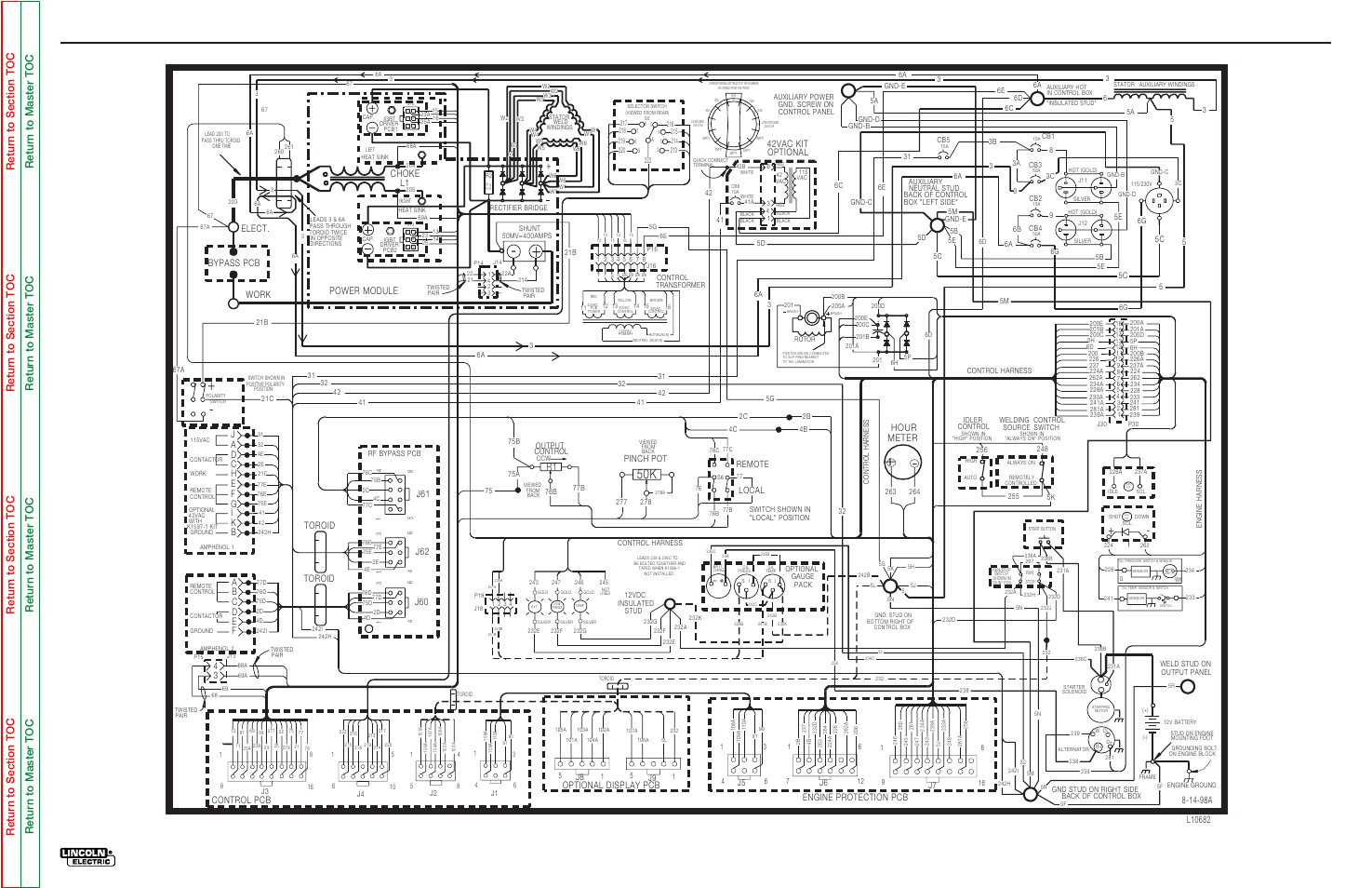 Electrical diagrams, Wiring diagram - commander 300 standard model g-3, Commander 300 | Lincoln Electric COMMANDER SVM145-B User Manual | Page 164 / 175