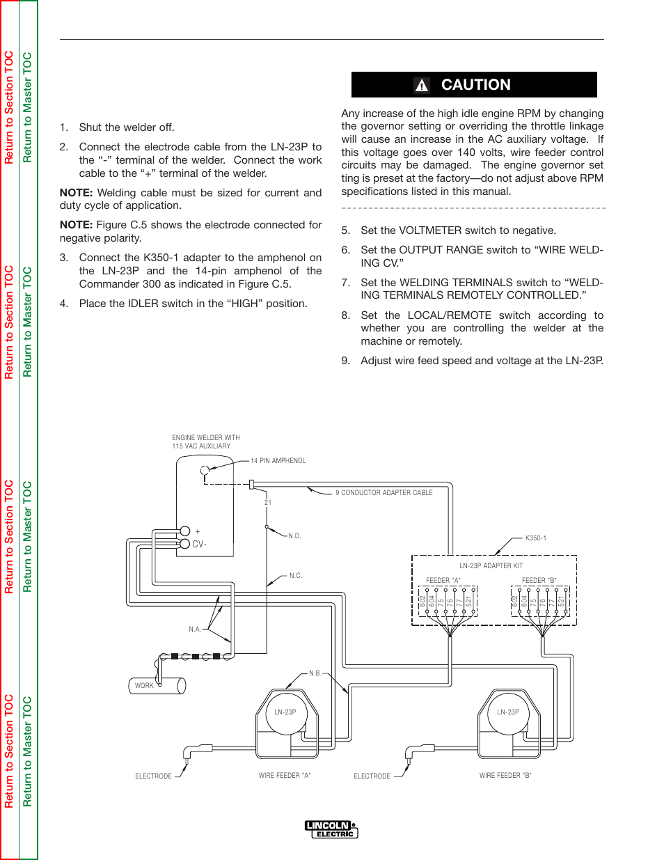 Accessories, Caution | Lincoln Electric COMMANDER SVM145-B User Manual | Page 36 / 175