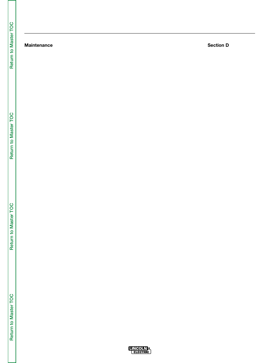 Section d - maintenance, And maintenance, Table of contents -maintenance | Lincoln Electric COMMANDER SVM145-B User Manual | Page 39 / 175