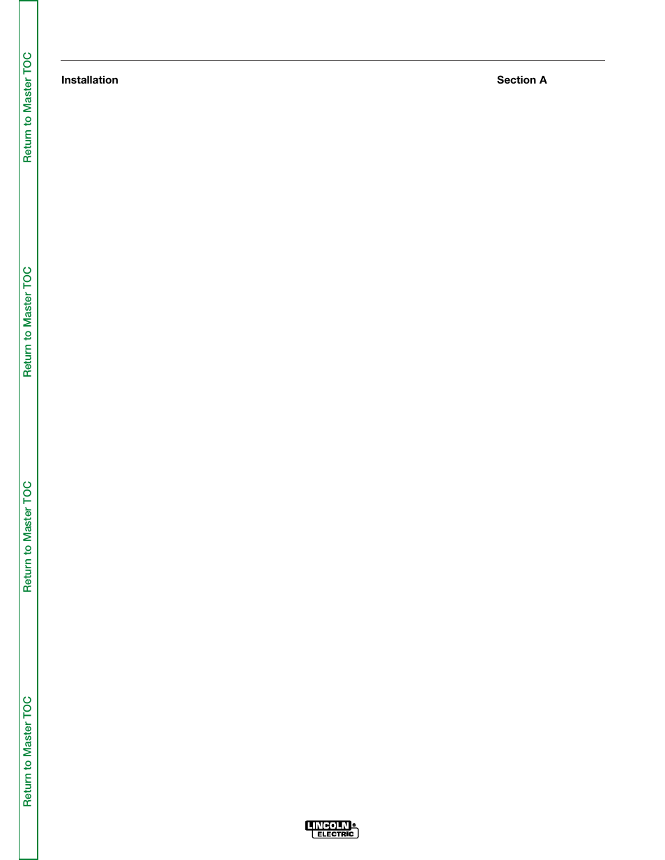 Section a - installation | Lincoln Electric COMMANDER SVM145-B User Manual | Page 7 / 175