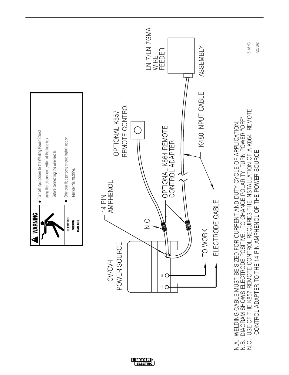 Diagrams, Cv power source to an ln-7 and k857 | Lincoln Electric IDEALARC CV-400-I User Manual | Page 31 / 44