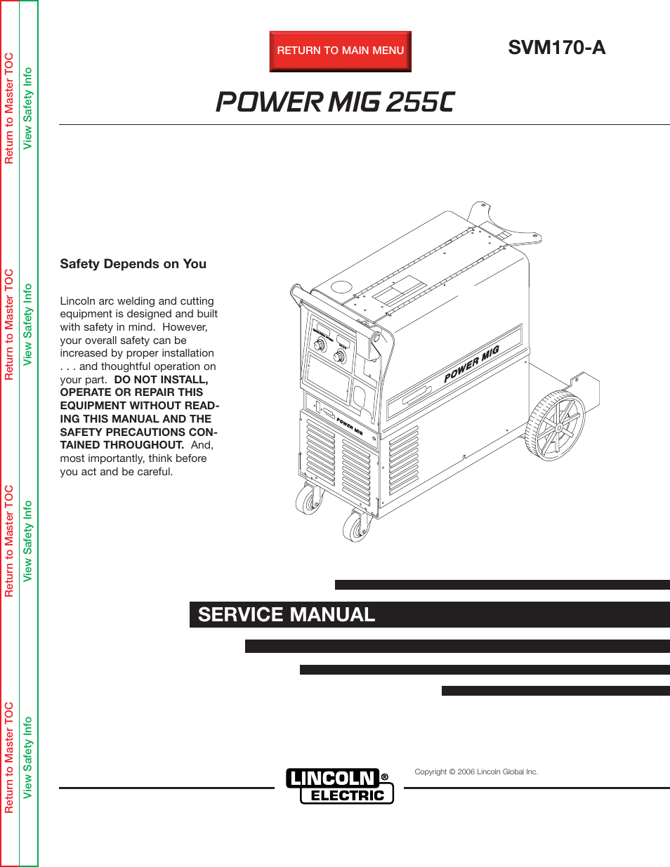 Lincoln Electric POWER MIG SVM170-A User Manual | 109 pages