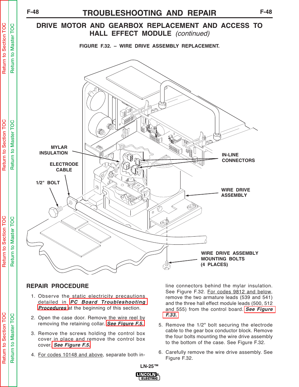 Troubleshooting and repair, Continued) | Lincoln Electric LN-25 SVM114-C User Manual | Page 86 / 111