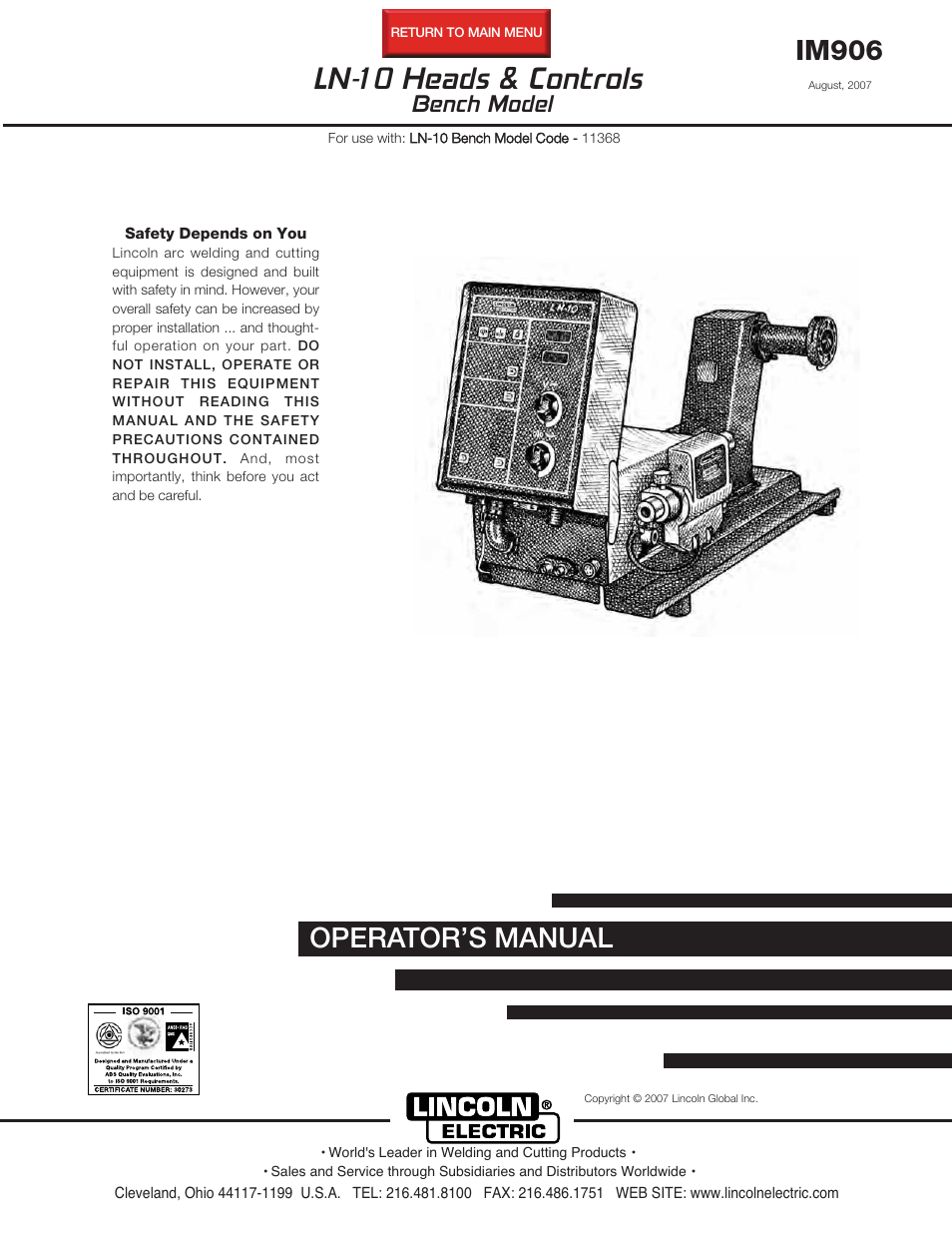 Lincoln Electric LN-10 User Manual | 48 pages