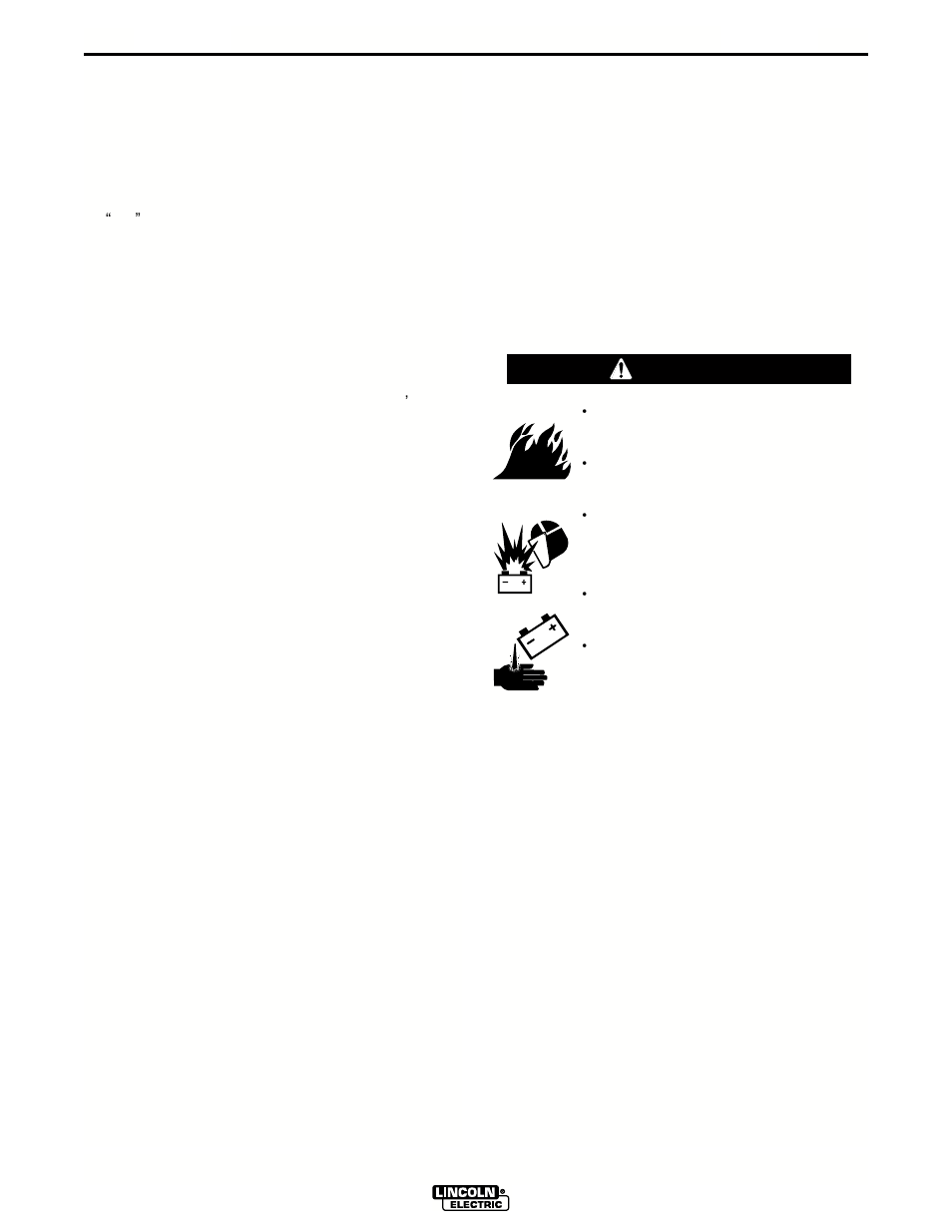 Maintenance, Warning, Cooling system | Cooling blower belt, Battery handling | Lincoln Electric COMMANDER 500 IM644-A User Manual | Page 31 / 54