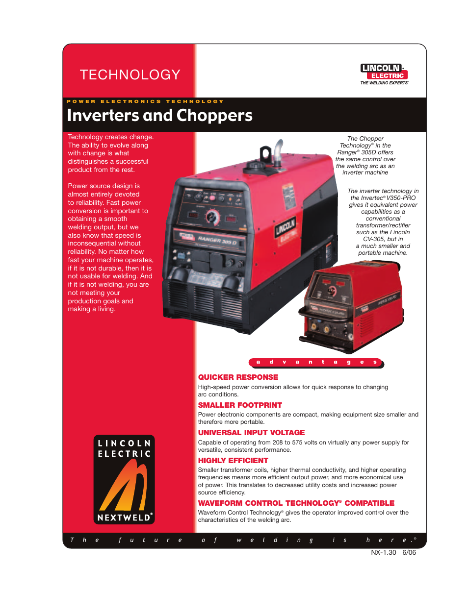 Lincoln Electric Welding Inverter and Chopper User Manual | 8 pages