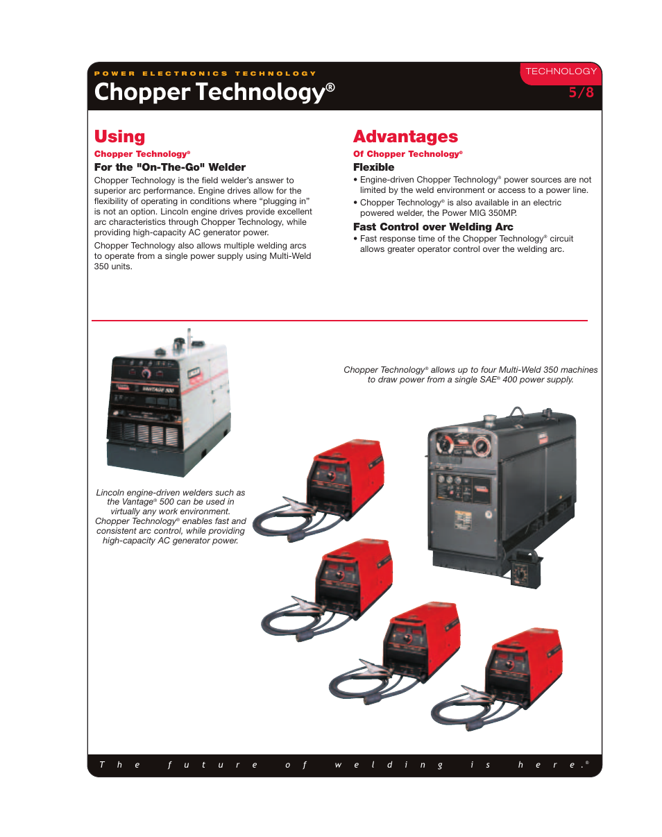 Chopper technology, Using, Advantages | Lincoln Electric Welding Inverter and Chopper User Manual | Page 5 / 8