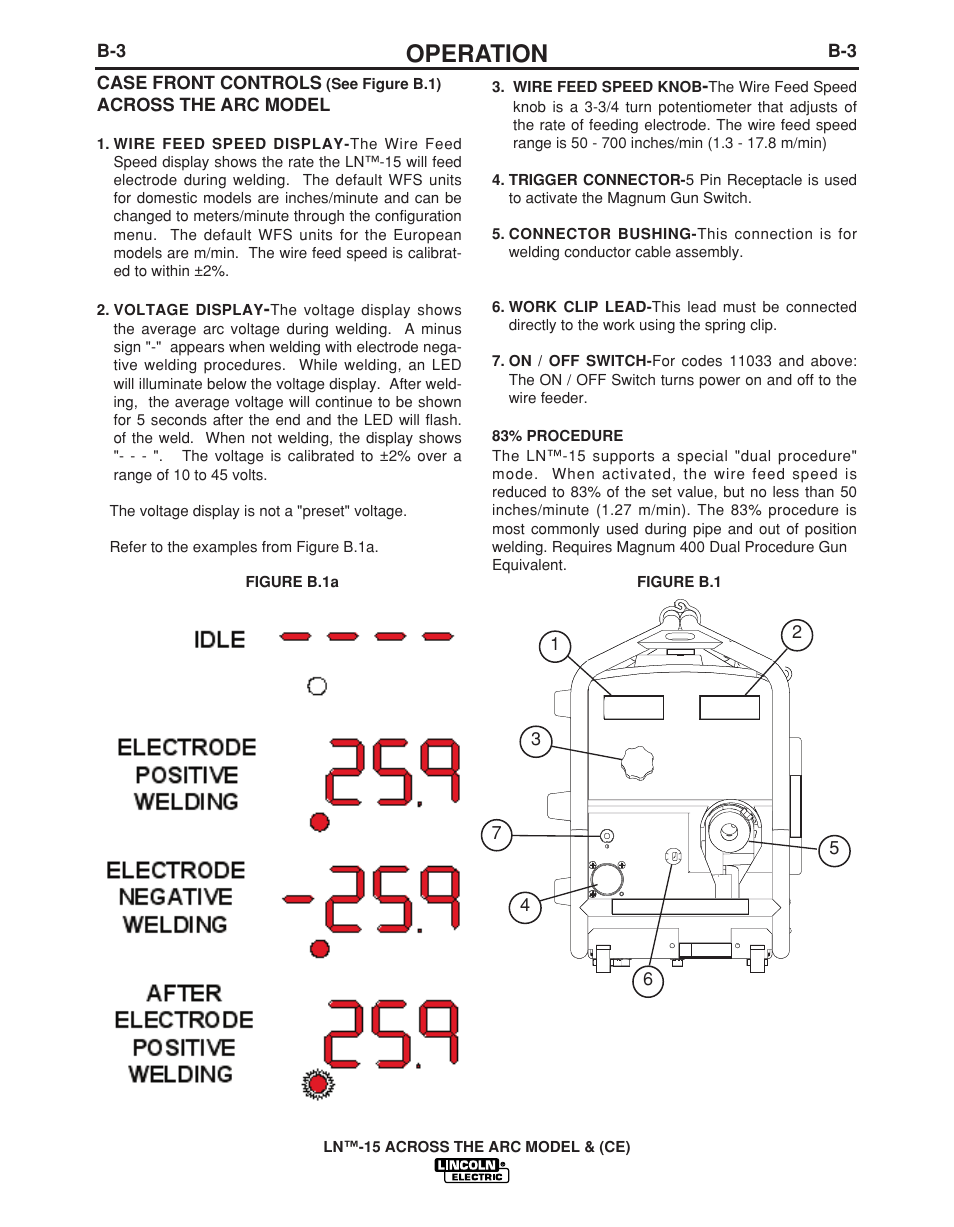 Operation | Lincoln Electric LN -15 WIRE FEEDER IM823-A User Manual | Page 18 / 40