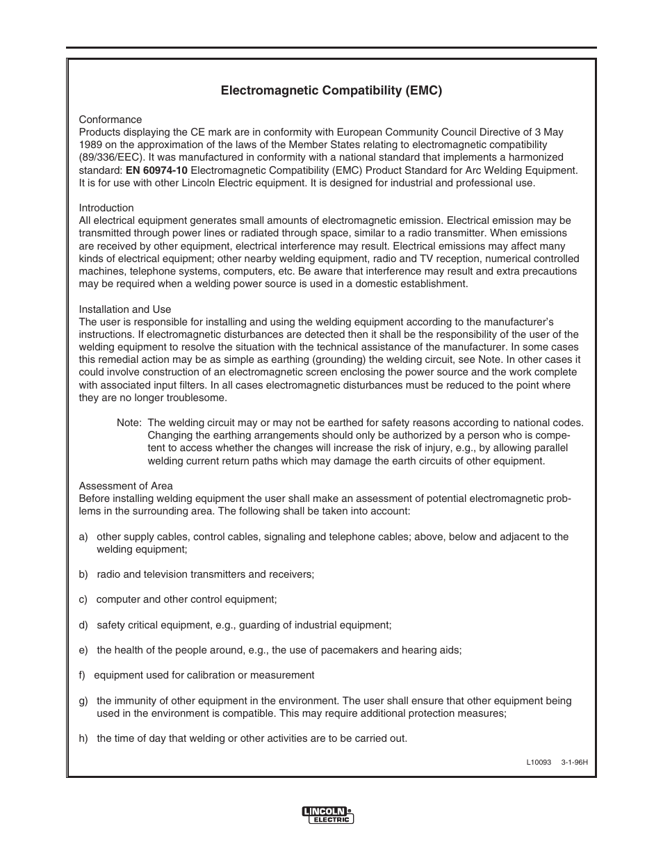 Safety | Lincoln Electric INVERTEC IM732-B User Manual | Page 6 / 36