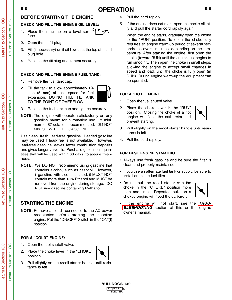 Operation | Lincoln Electric BULLDOG SVM208-A User Manual | Page 21 / 101