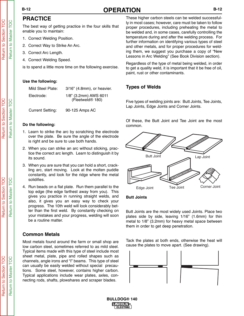 Operation, Practice | Lincoln Electric BULLDOG SVM208-A User Manual | Page 28 / 101