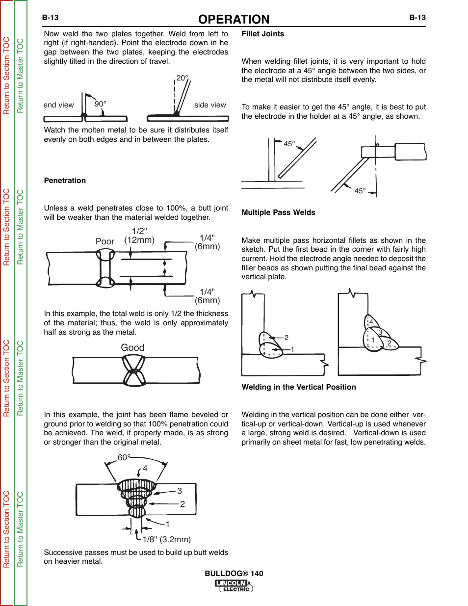 Operation, Good | Lincoln Electric BULLDOG SVM208-A User Manual | Page 29 / 101