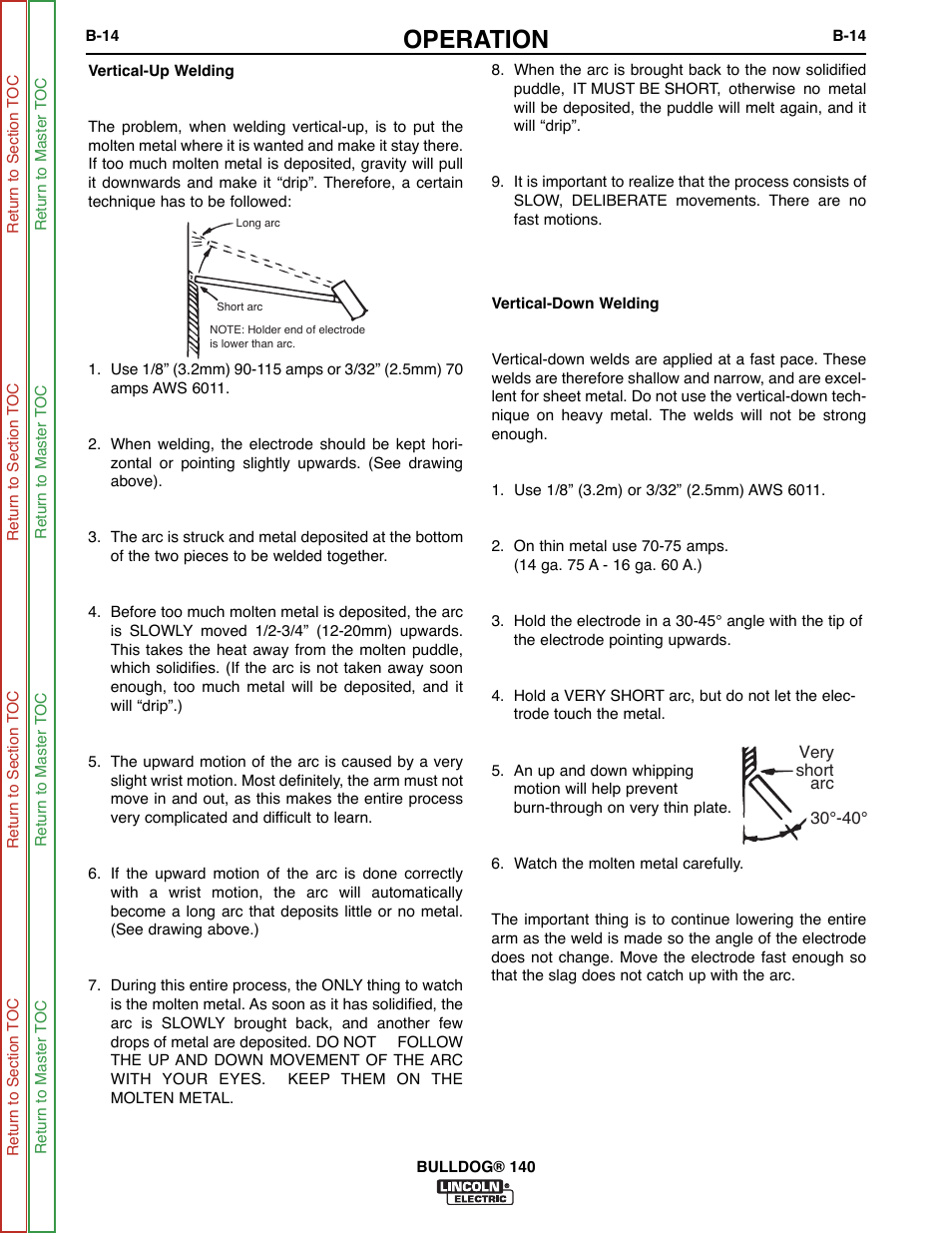 Operation | Lincoln Electric BULLDOG SVM208-A User Manual | Page 30 / 101