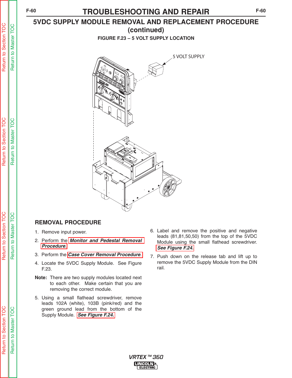 Troubleshooting and repair | Lincoln Electric VRTEXTM 360 SVM200-A User Manual | Page 117 / 171