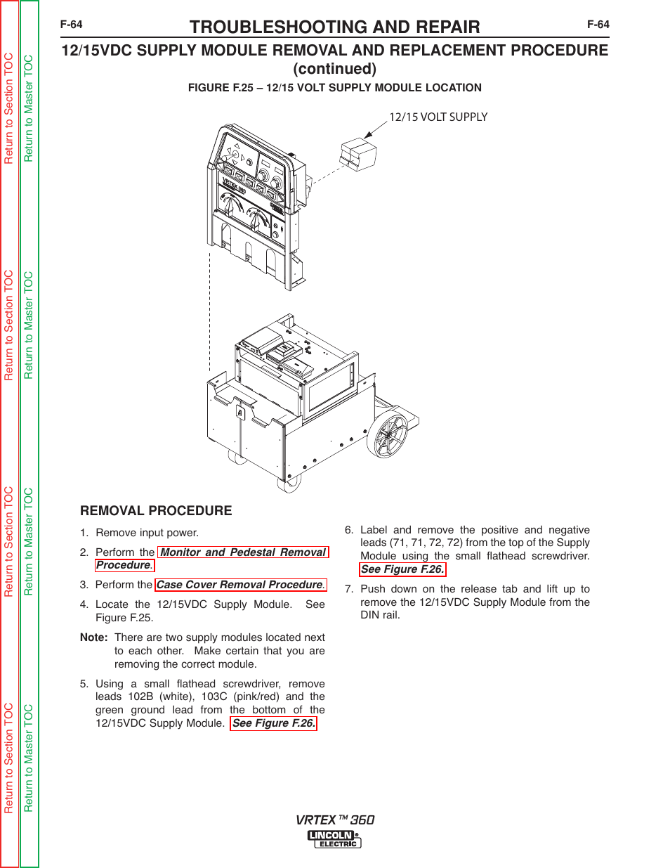 Troubleshooting and repair | Lincoln Electric VRTEXTM 360 SVM200-A User Manual | Page 121 / 171