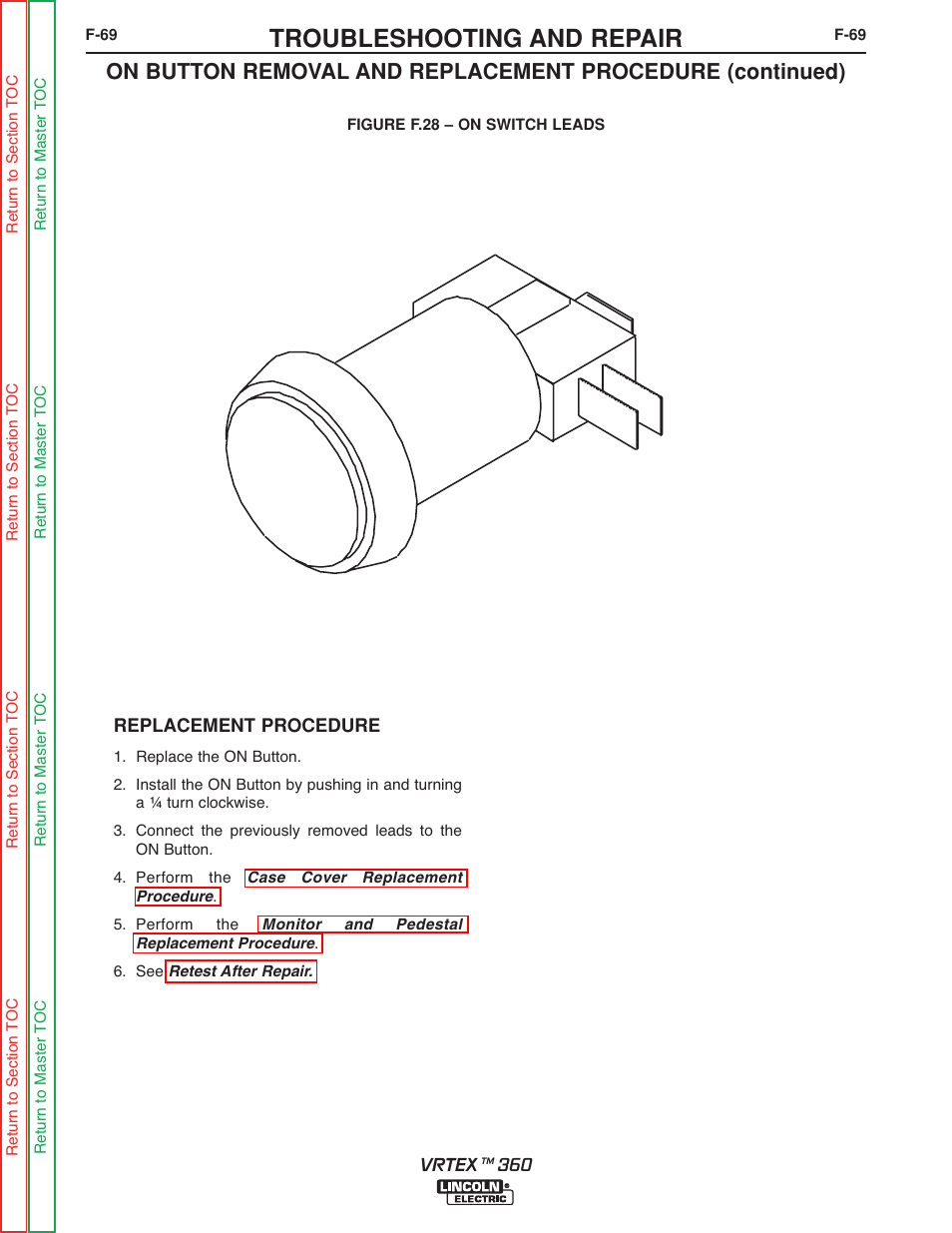 Troubleshooting and repair | Lincoln Electric VRTEXTM 360 SVM200-A User Manual | Page 126 / 171