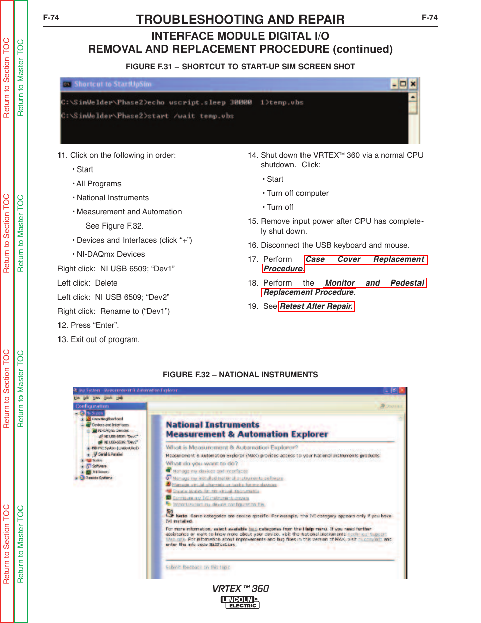 See figure, F.31, Troubleshooting and repair | Lincoln Electric VRTEXTM 360 SVM200-A User Manual | Page 131 / 171