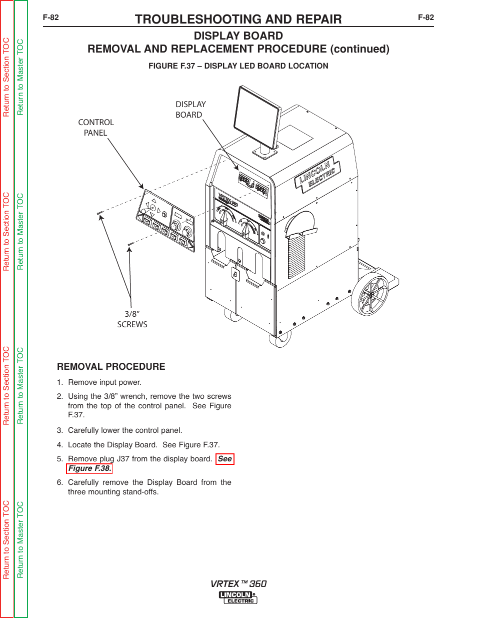 Troubleshooting and repair | Lincoln Electric VRTEXTM 360 SVM200-A User Manual | Page 139 / 171