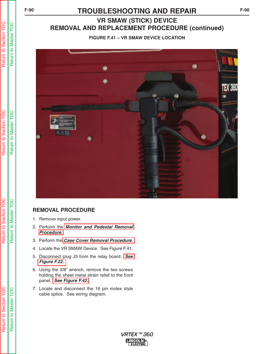 Troubleshooting and repair | Lincoln Electric VRTEXTM 360 SVM200-A User Manual | Page 147 / 171