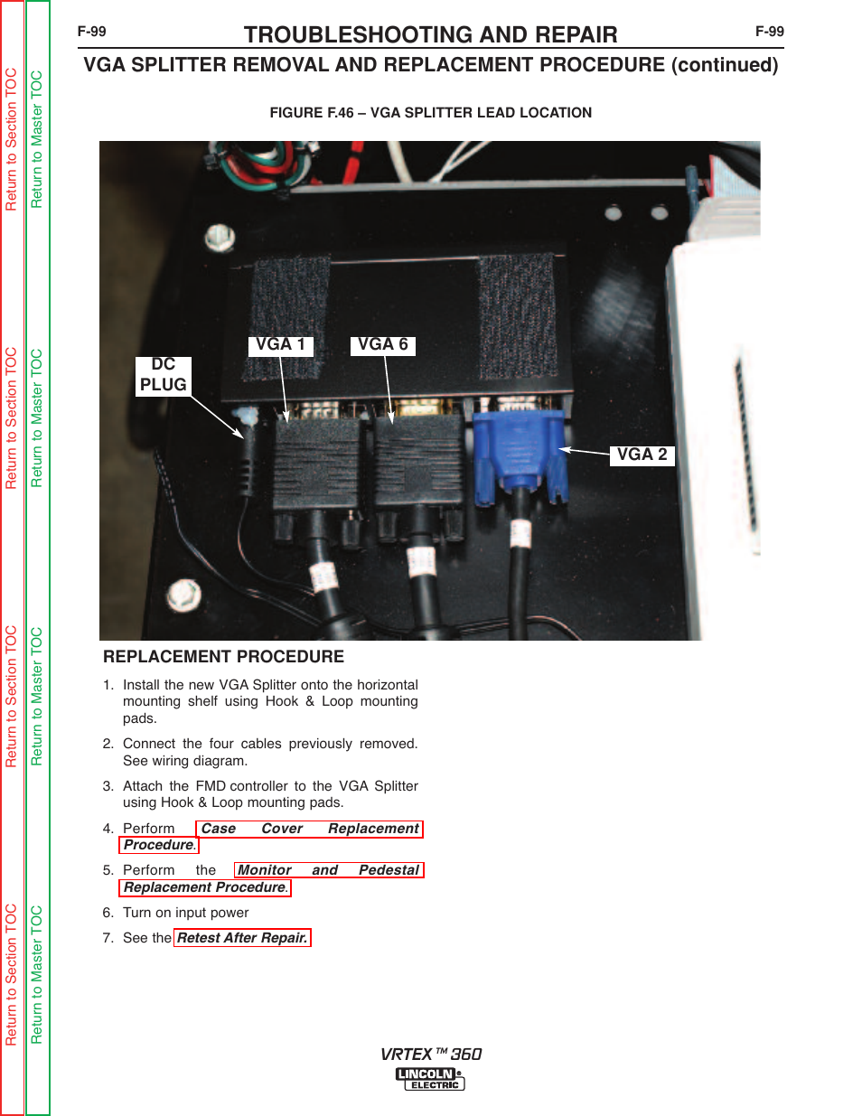 See figure f.46, Troubleshooting and repair | Lincoln Electric VRTEXTM 360 SVM200-A User Manual | Page 156 / 171