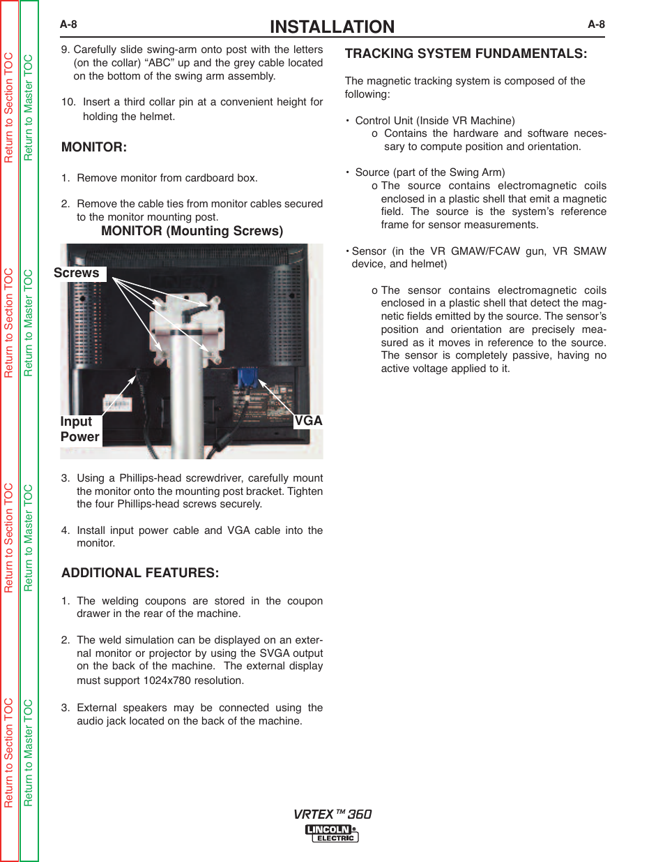 Installation | Lincoln Electric VRTEXTM 360 SVM200-A User Manual | Page 17 / 171