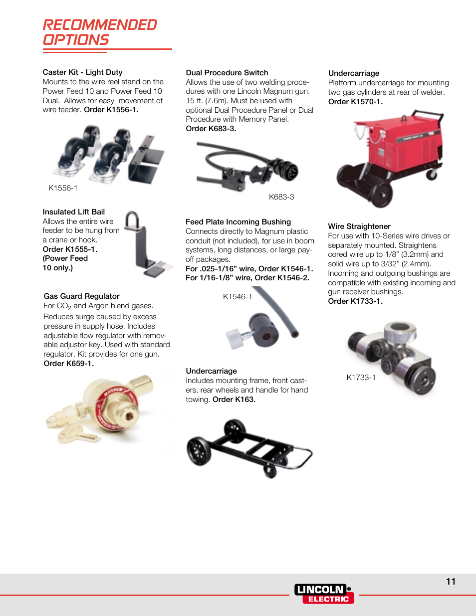 Recommended options | Lincoln Electric POWER WAVE WELDING SYSTEMS User Manual | Page 11 / 12