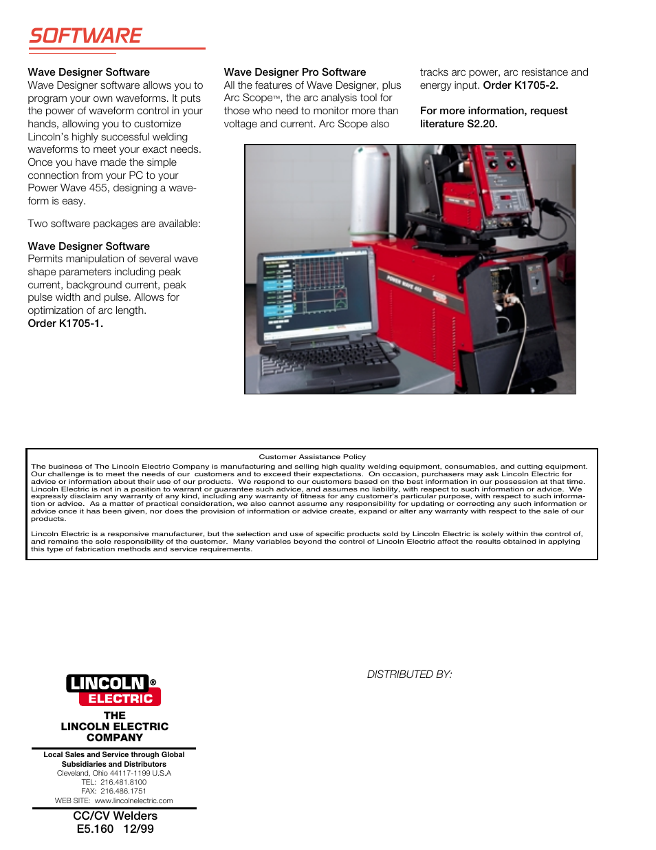 Software | Lincoln Electric POWER WAVE WELDING SYSTEMS User Manual | Page 12 / 12