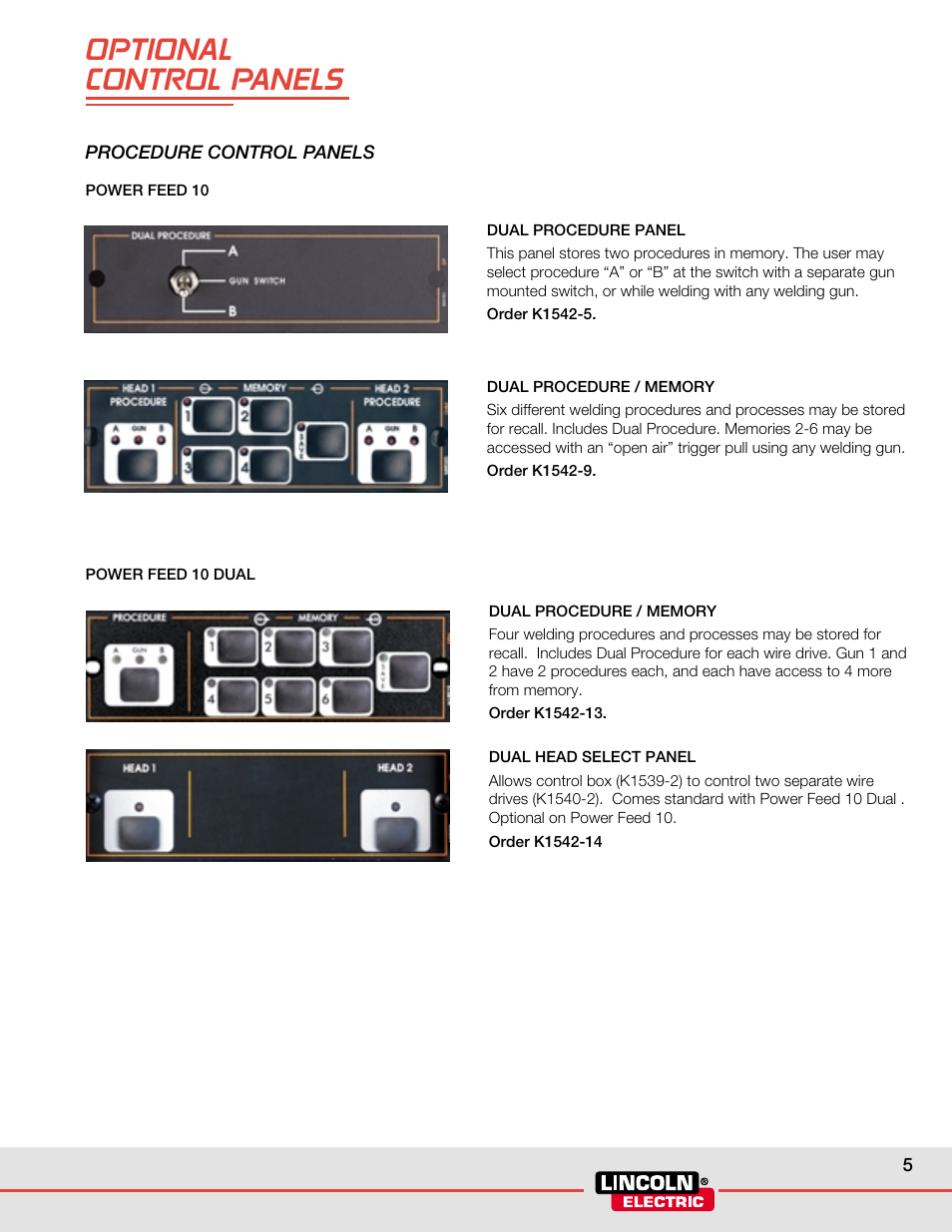 Optional control panels | Lincoln Electric POWER WAVE WELDING SYSTEMS User Manual | Page 5 / 12