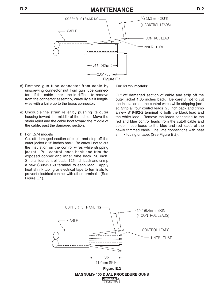Maintenance | Lincoln Electric MAGNUM 400 DUAL PROCEDURE IM646-A User Manual | Page 17 / 32