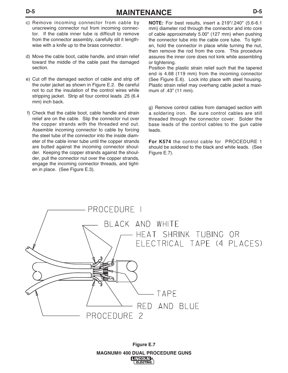 Maintenance | Lincoln Electric MAGNUM 400 DUAL PROCEDURE IM646-A User Manual | Page 20 / 32