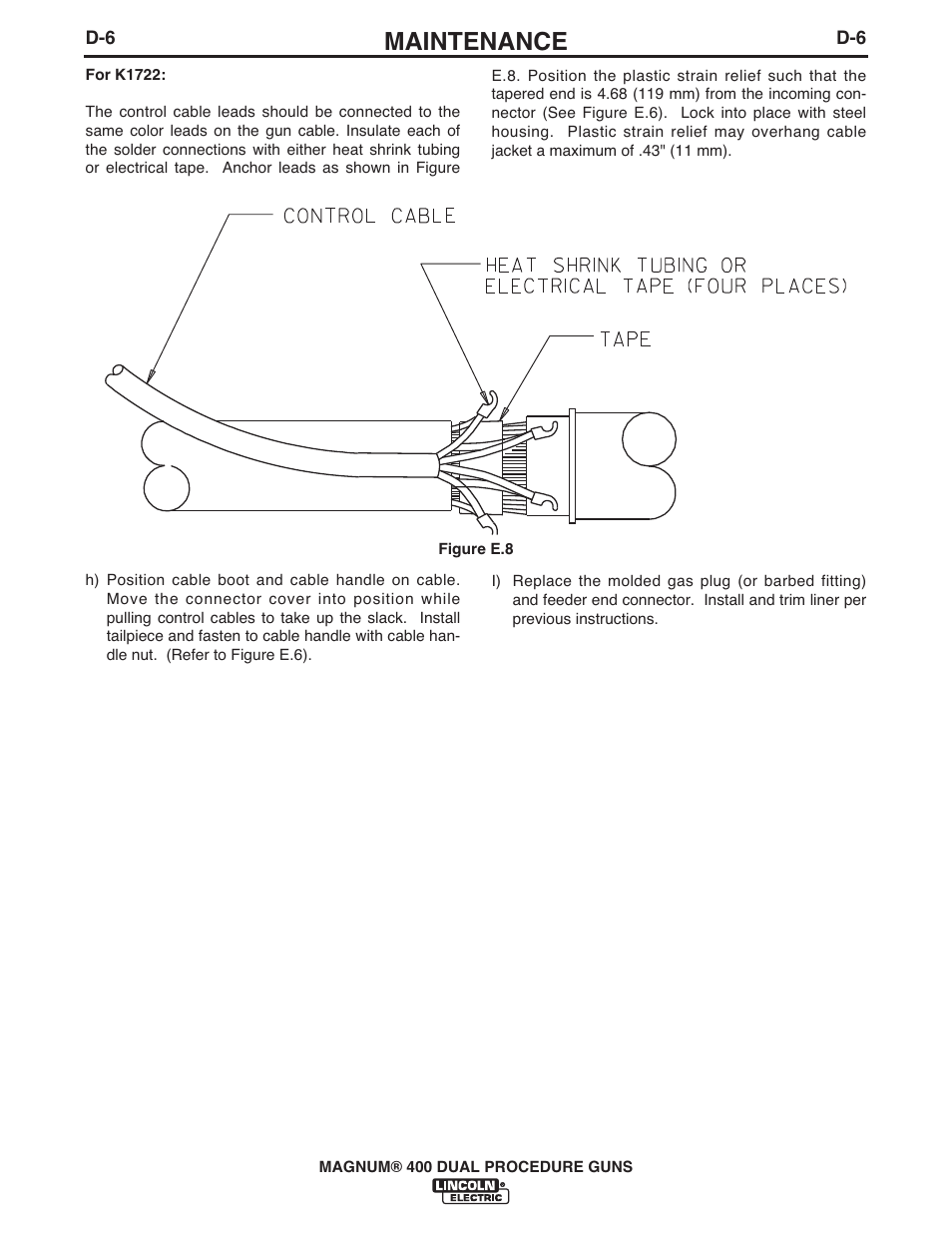 Maintenance | Lincoln Electric MAGNUM 400 DUAL PROCEDURE IM646-A User Manual | Page 21 / 32