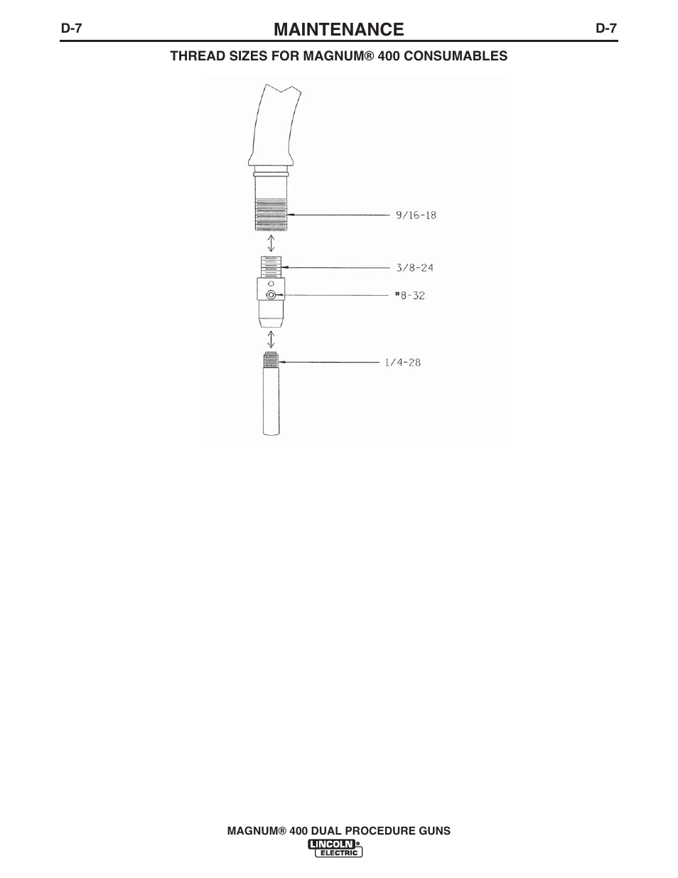 Maintenance | Lincoln Electric MAGNUM 400 DUAL PROCEDURE IM646-A User Manual | Page 22 / 32