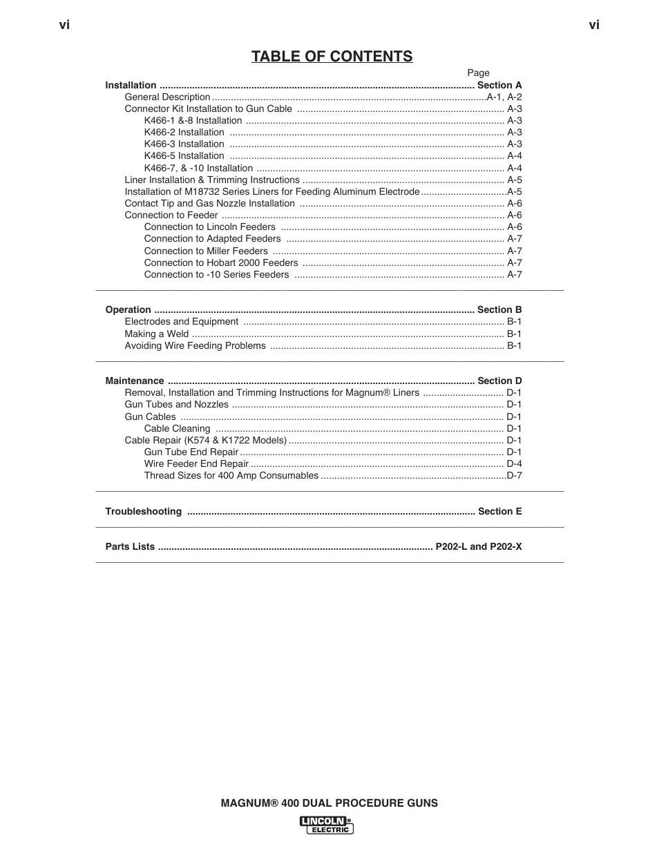 Lincoln Electric MAGNUM 400 DUAL PROCEDURE IM646-A User Manual | Page 7 / 32