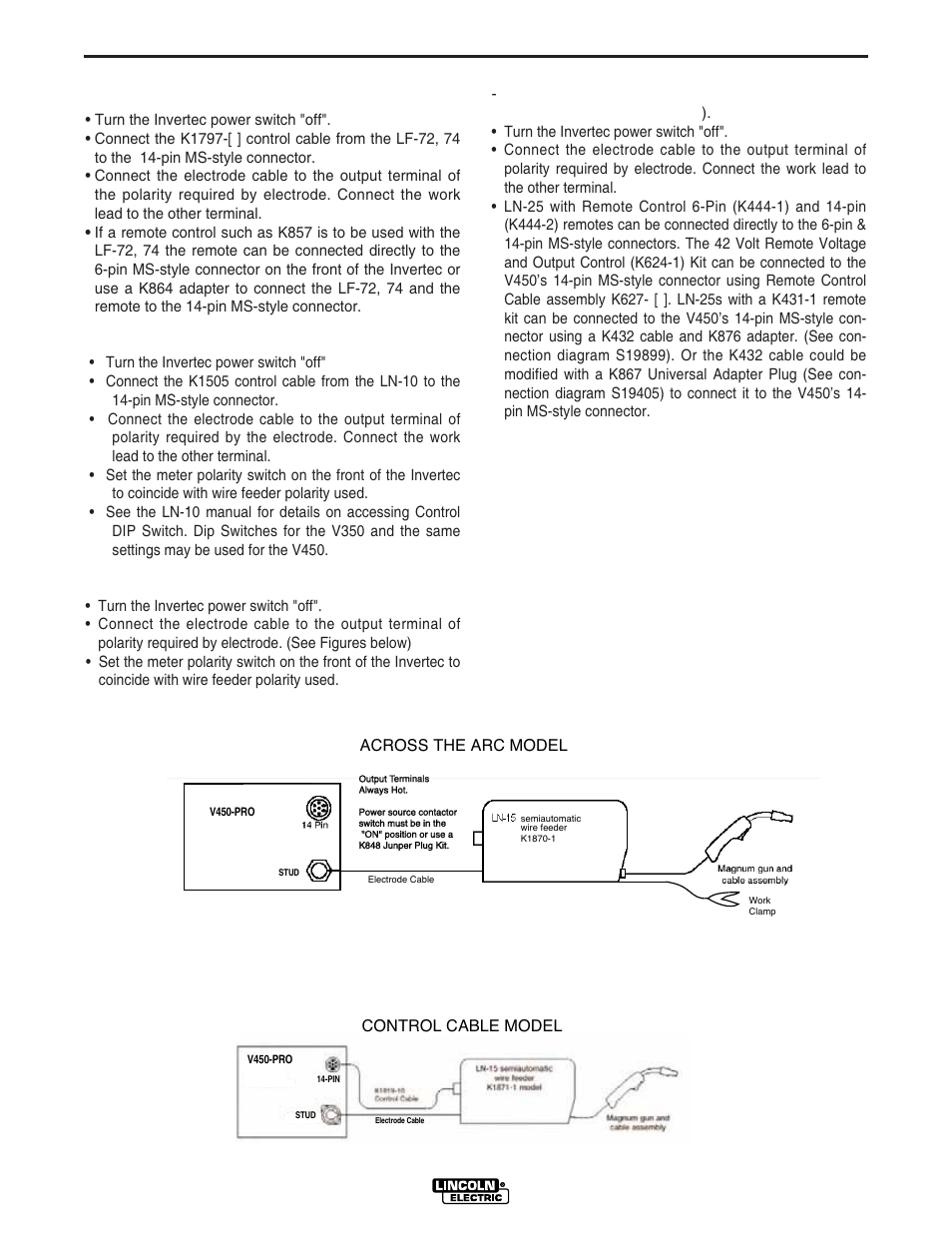 Installation, A-5 connections of wire feeders to v450-pro (ce) | Lincoln Electric INVERTEC V450-PRO User Manual | Page 14 / 44