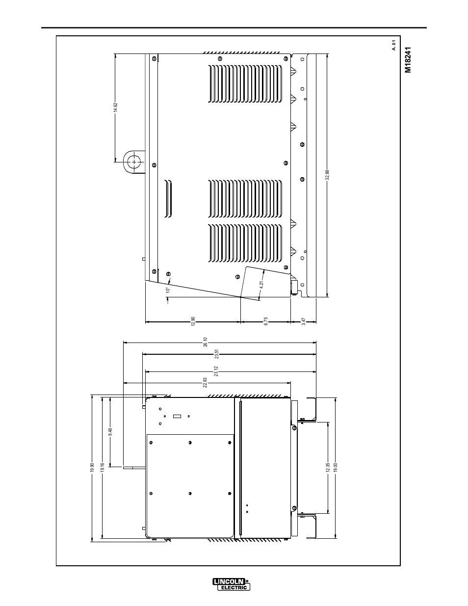Dimension print | Lincoln Electric INVERTEC V450-PRO User Manual | Page 41 / 44