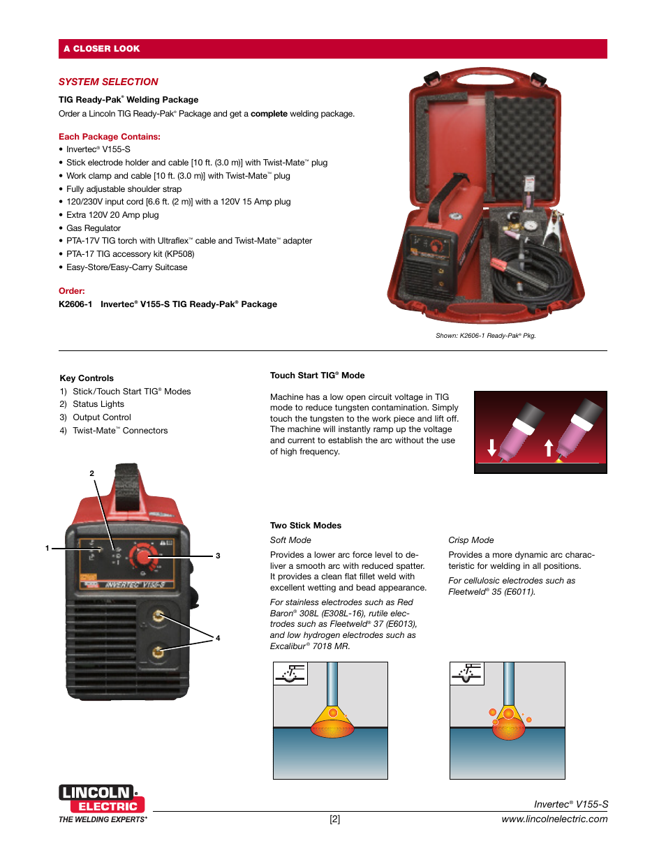 Lincoln Electric Invertec V155-S User Manual | Page 2 / 4