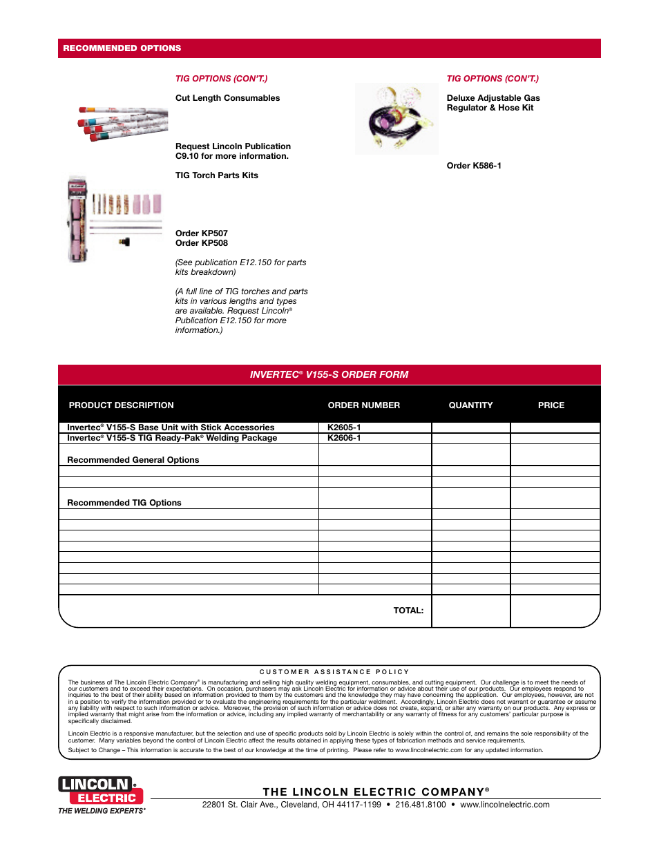 Lincoln Electric Invertec V155-S User Manual | Page 4 / 4