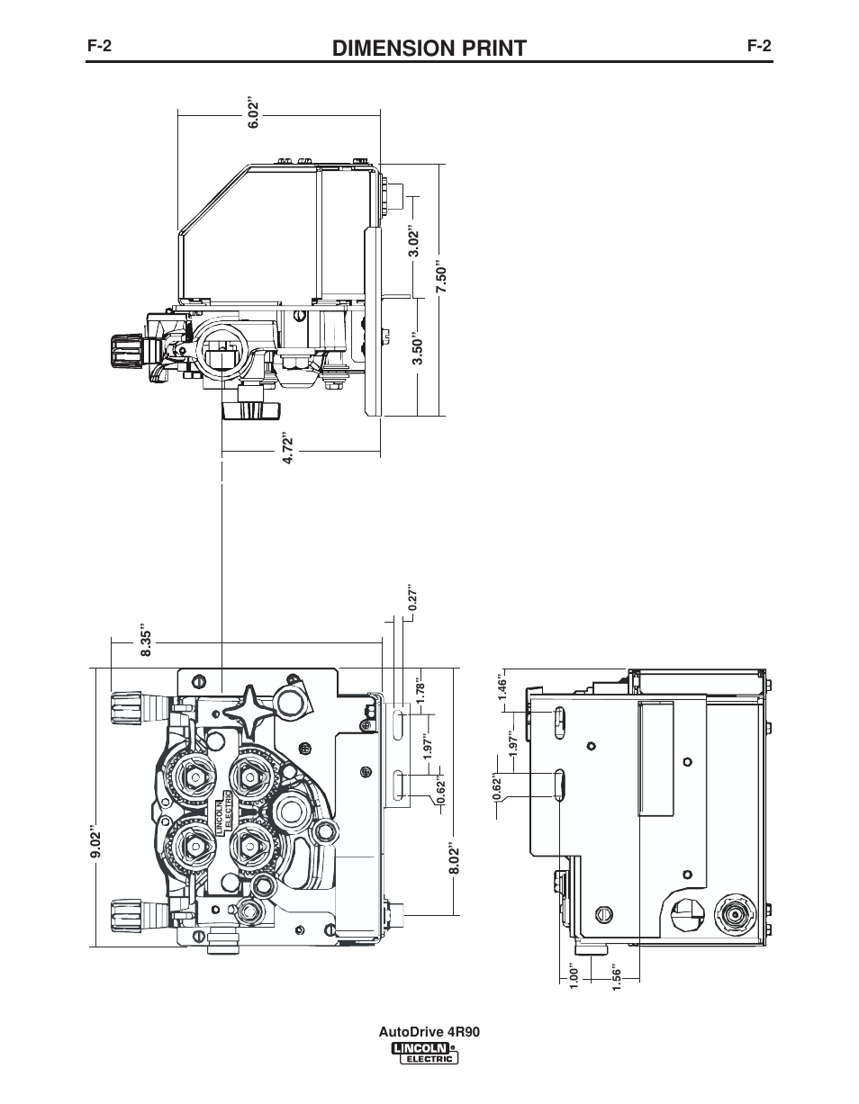 Dimension print | Lincoln Electric AUTODRIVE 4R90 User Manual | Page 27 / 33