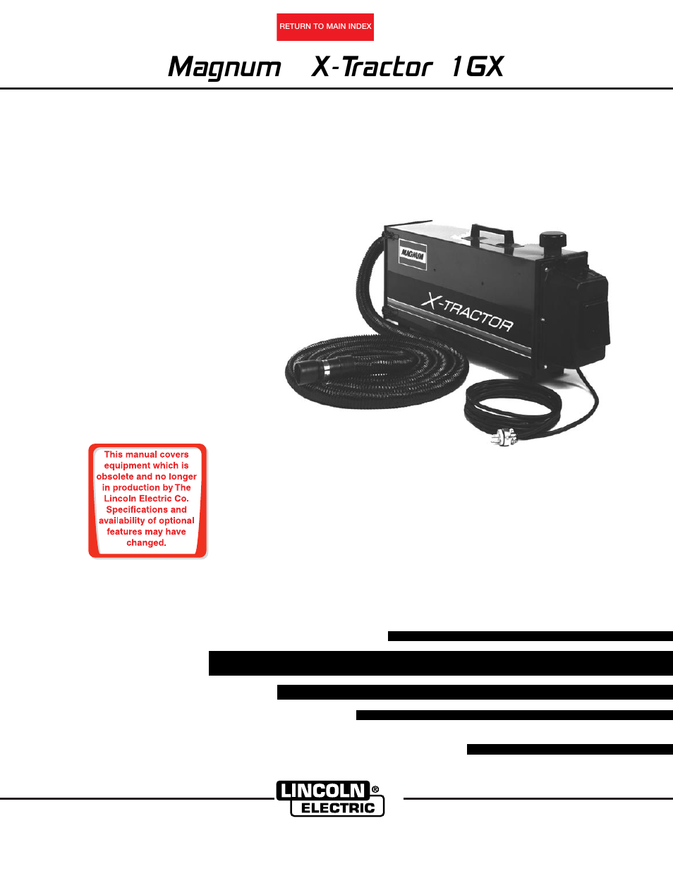 Lincoln Electric MAGNUM X-TRACTOR 1GX User Manual | 19 pages