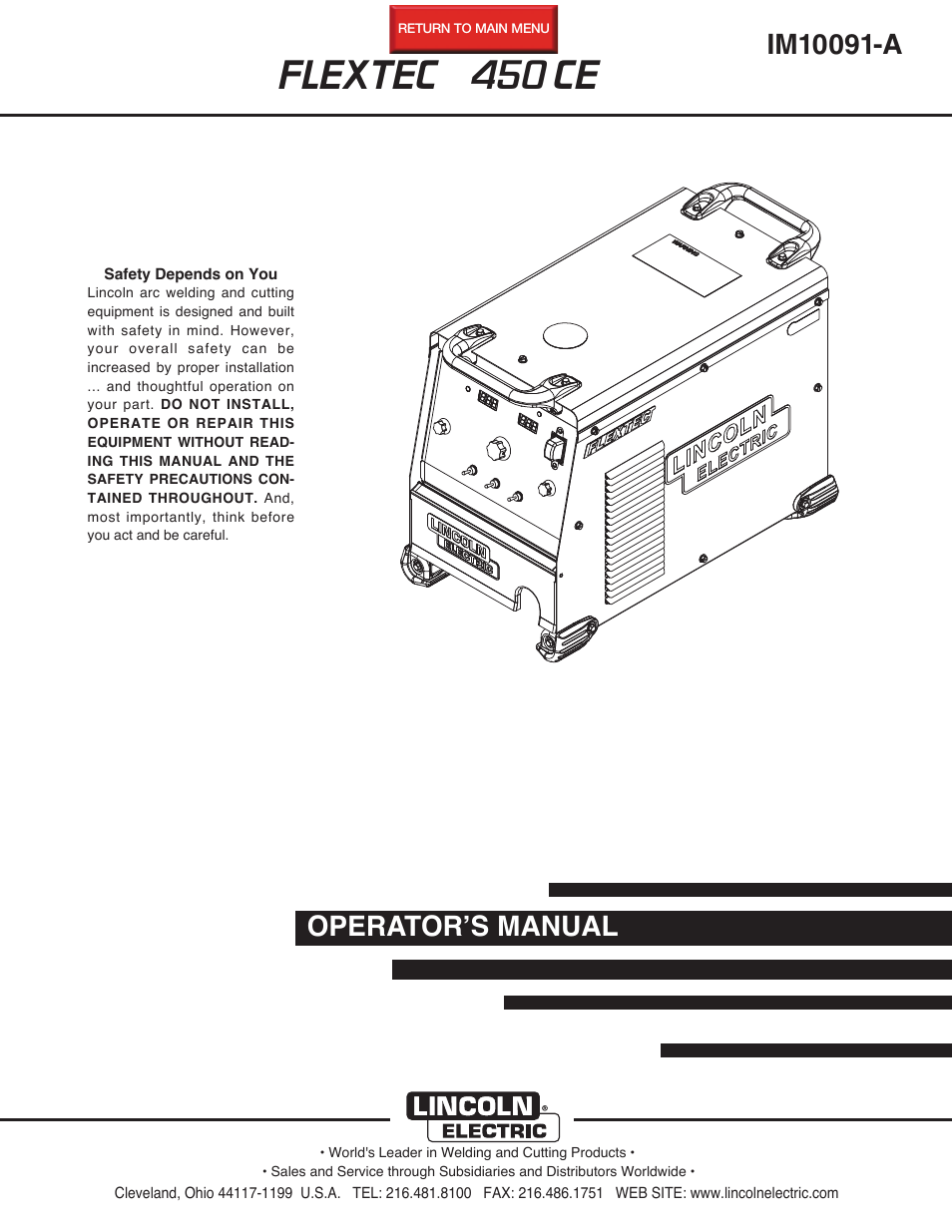 Lincoln Electric FLEXTEC 450 CE User Manual | 40 pages