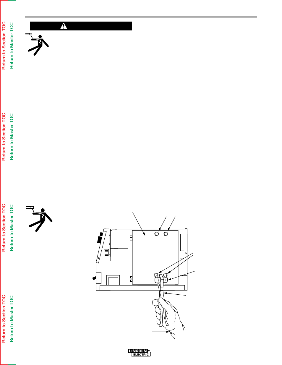 Maintenance, Input filter capacitor discharge procedure, Warning | Lincoln Electric INVERTEC V250-S User Manual | Page 22 / 118