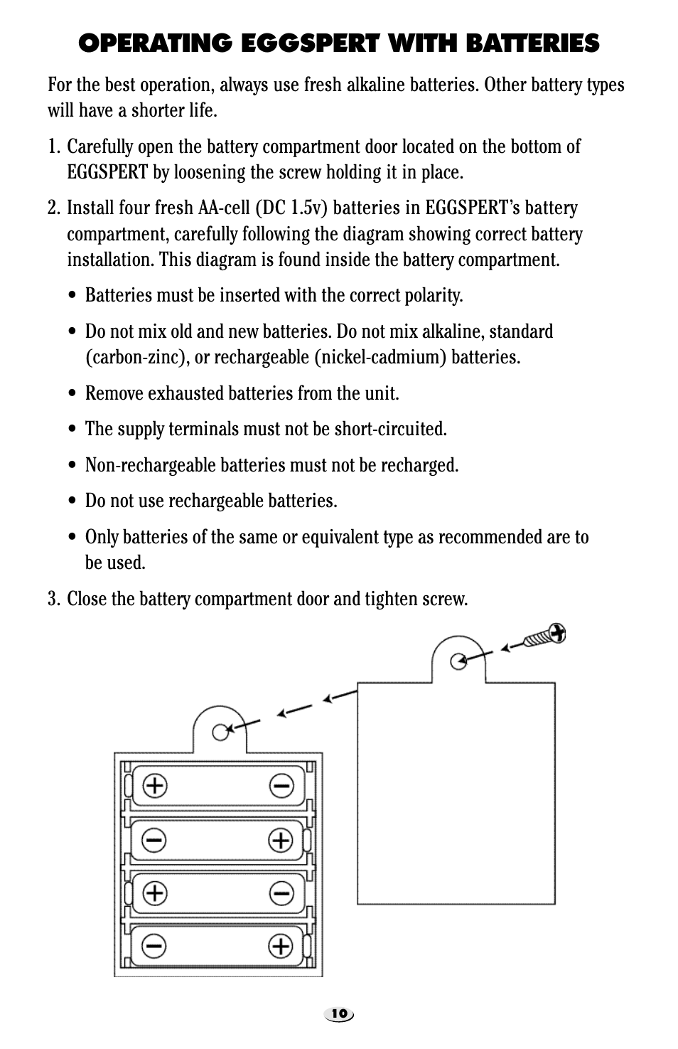 Operating eggspert with batteries | Learning Resources Eggspert EI-7880 User Manual | Page 11 / 15