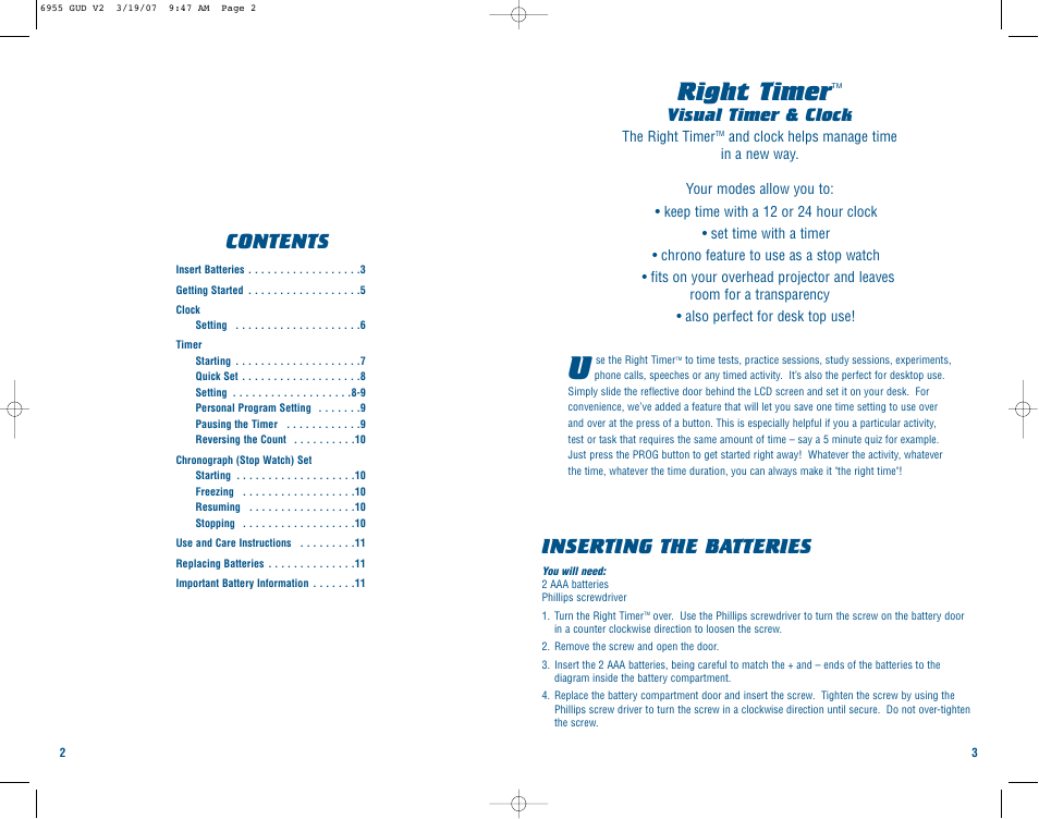 Learning Resources RIGHT TIMER LER 6955 User Manual | Page 2 / 6